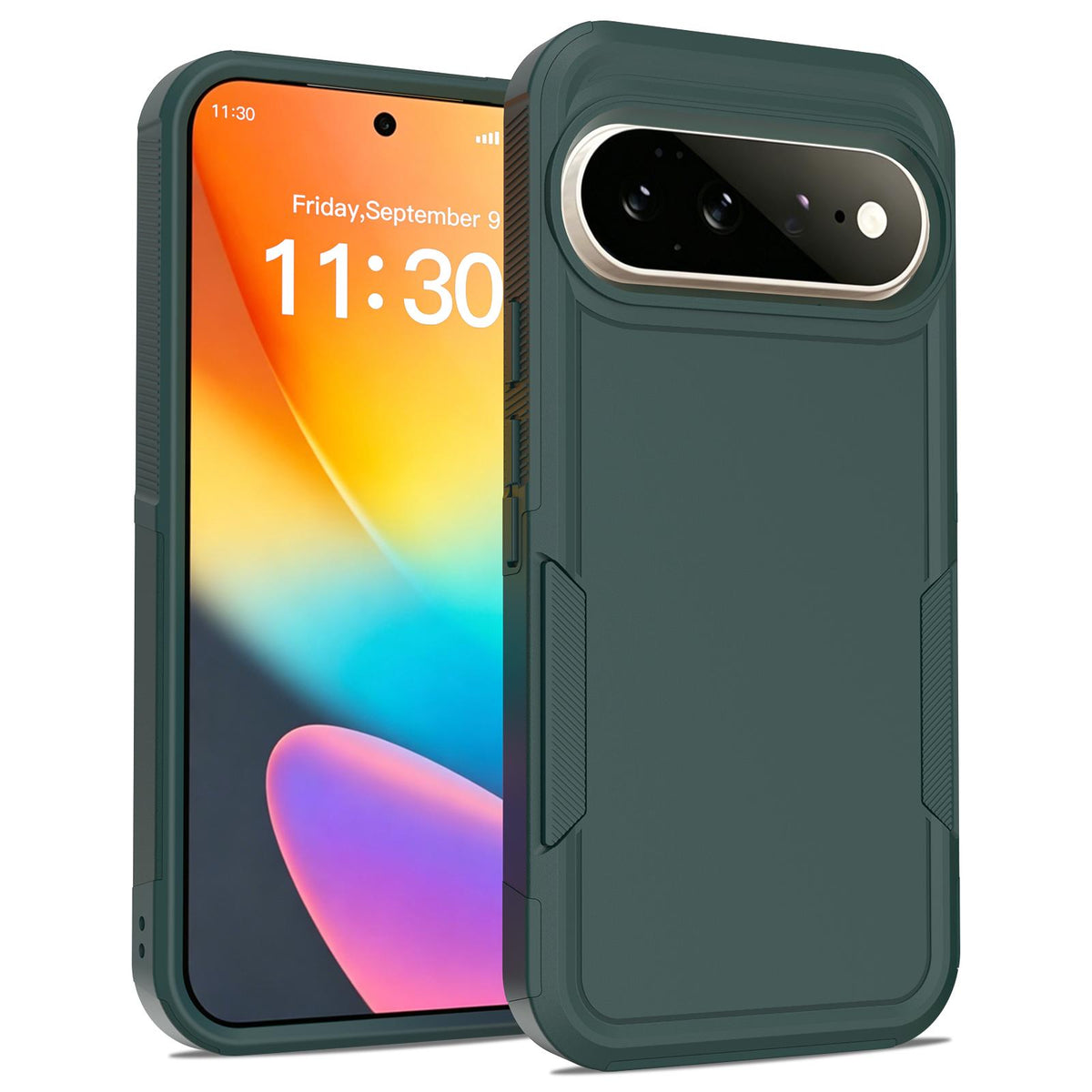 For Google Pixel 11 Pro XL 2 in 1 PC + TPU Phone Case - Dark Green - EDA006331912B