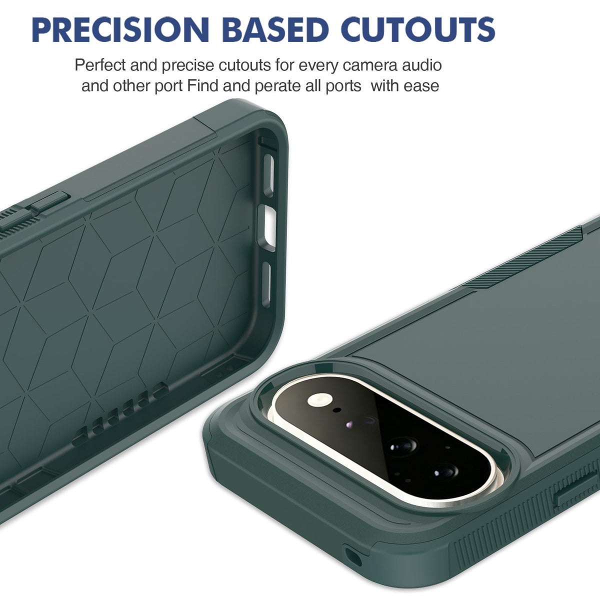 For Google Pixel 11 Pro XL 2 in 1 PC + TPU Phone Case - Dark Green - EDA006331912B