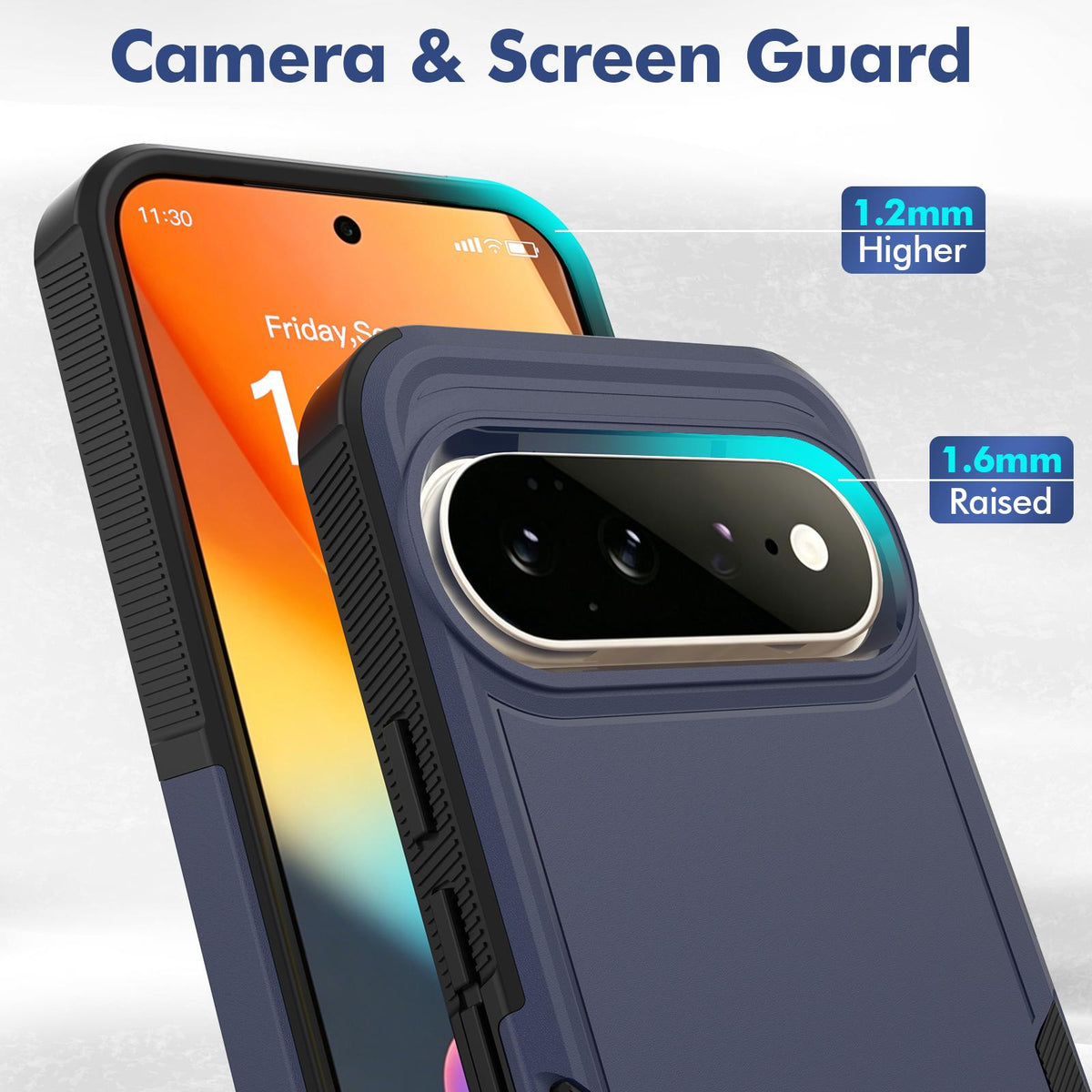 For Google Pixel 11 Pro XL 2 in 1 PC + TPU Phone Case - Dark Blue - EDA006331912C