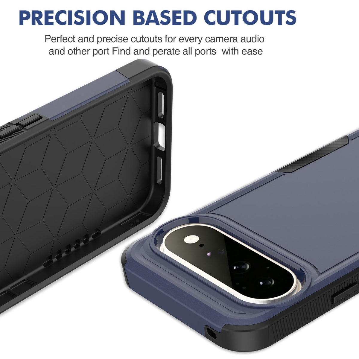 For Google Pixel 11 Pro XL 2 in 1 PC + TPU Phone Case - Dark Blue - EDA006331912C