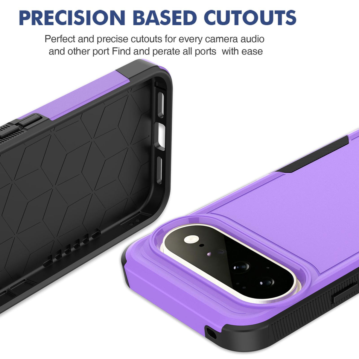 For Google Pixel 11 Pro XL 2 in 1 PC + TPU Phone Case - Purple - EDA006331912D