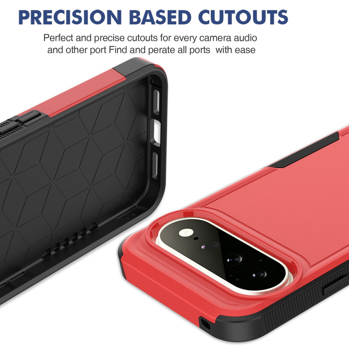 For Google Pixel 11 Pro XL 2 in 1 PC + TPU Phone Case - Red - EDA006331912E