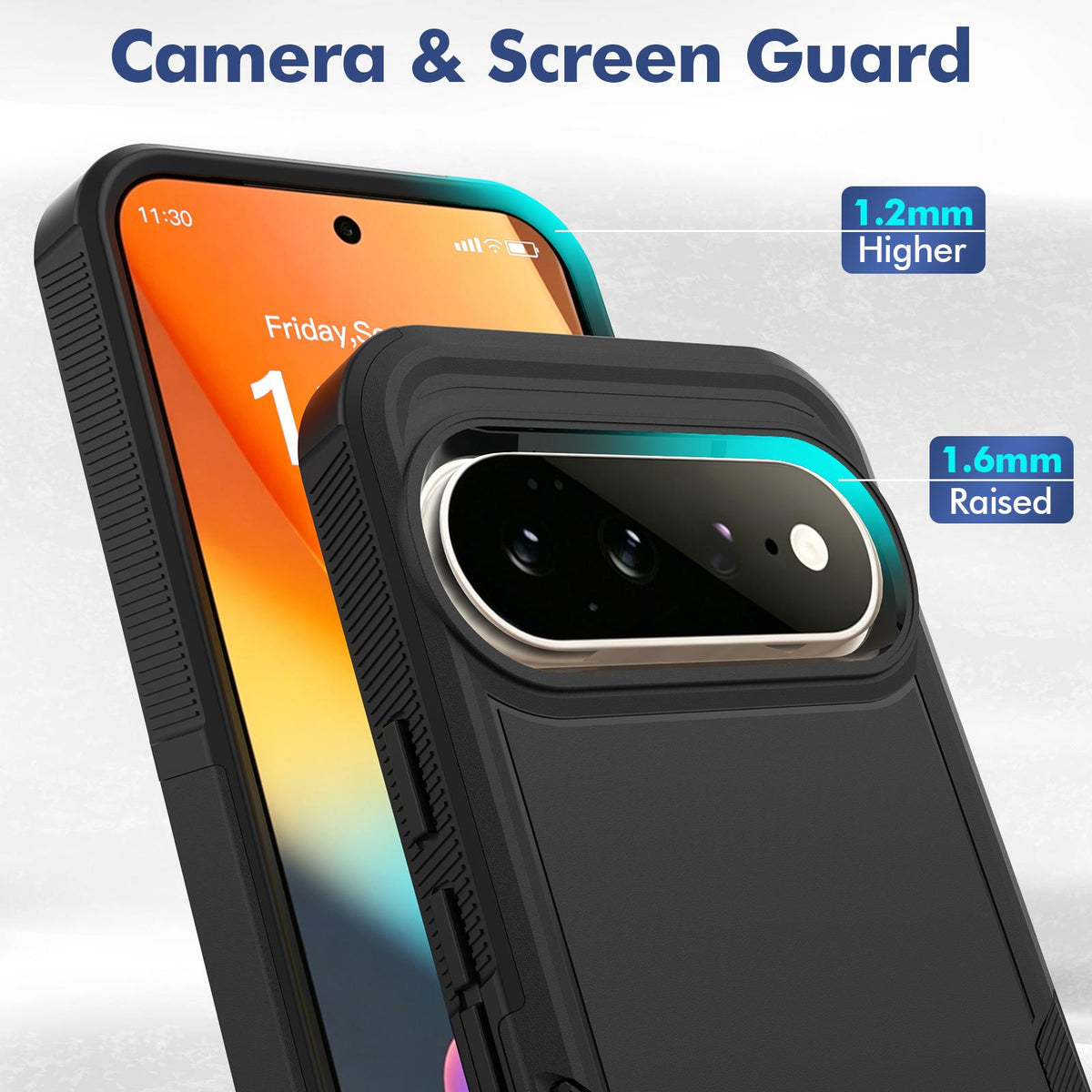 For Google Pixel 11 Pro XL 2 in 1 PC + TPU Phone Case - Black - EDA006331912F