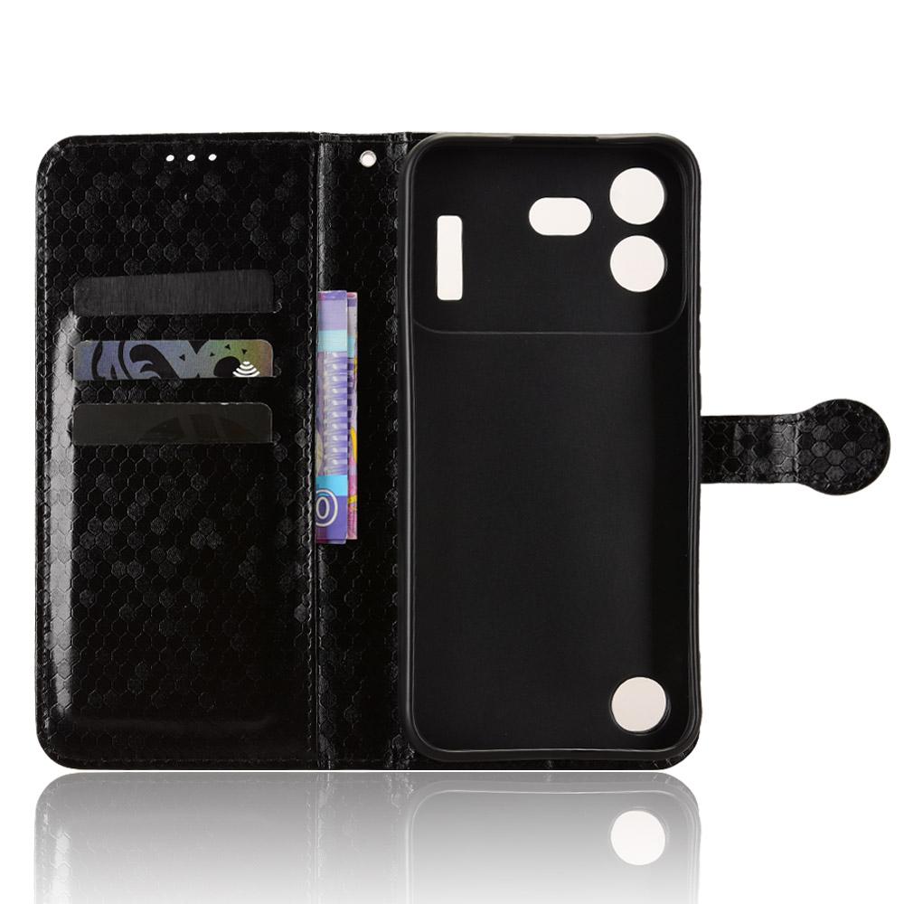 For Nothing Phone 4b 5G Honeycomb Dot Texture Leather Phone Case - Black - EDA006341309A