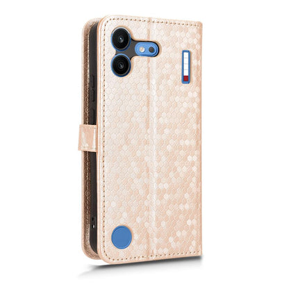 For Nothing Phone 4b 5G Honeycomb Dot Texture Leather Phone Case - Gold - EDA006341309B