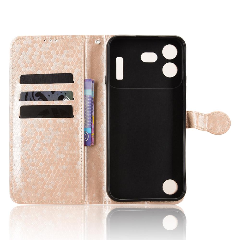 For Nothing Phone 4b 5G Honeycomb Dot Texture Leather Phone Case - Gold - EDA006341309B