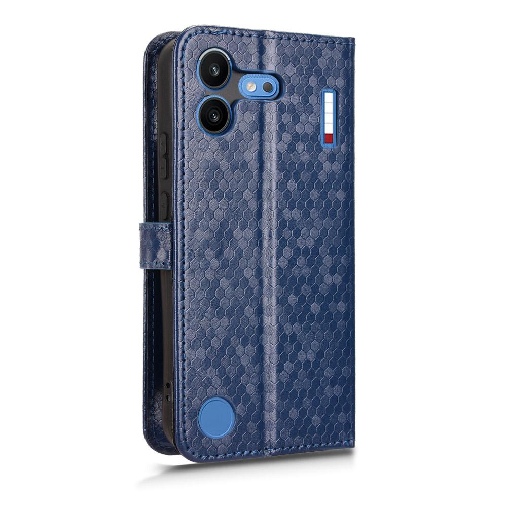 For Nothing Phone 4b 5G Honeycomb Dot Texture Leather Phone Case - Blue - EDA006341309C