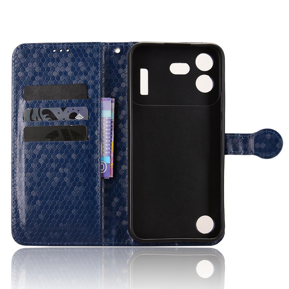 For Nothing Phone 4b 5G Honeycomb Dot Texture Leather Phone Case - Blue - EDA006341309C