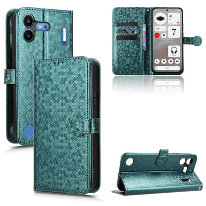 For Nothing Phone 4b 5G Honeycomb Dot Texture Leather Phone Case - Green - EDA006341309D