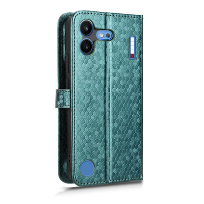 For Nothing Phone 4b 5G Honeycomb Dot Texture Leather Phone Case - Green - EDA006341309D