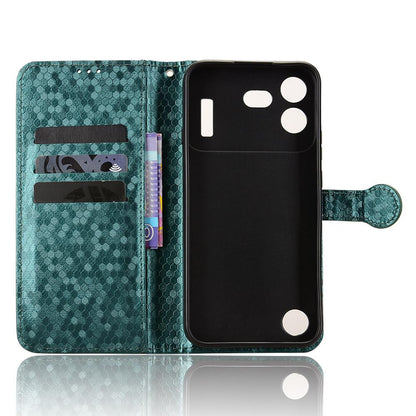 For Nothing Phone 4b 5G Honeycomb Dot Texture Leather Phone Case - Green - EDA006341309D