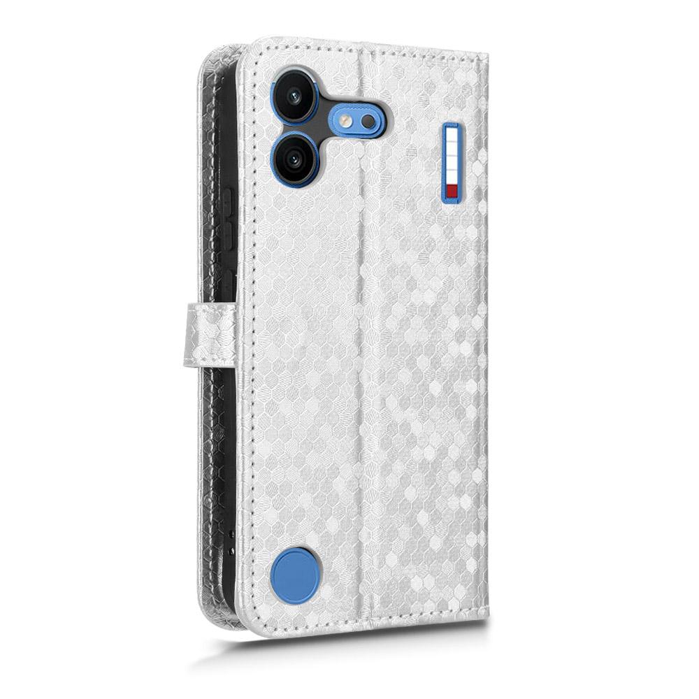 For Nothing Phone 4b 5G Honeycomb Dot Texture Leather Phone Case - Silver - EDA006341309E