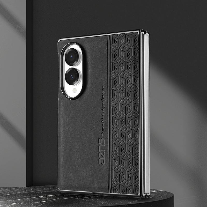 For Galaxy Z Fold8 5G AZNS 3D Embossed Skin Feel Phone Case(Black)