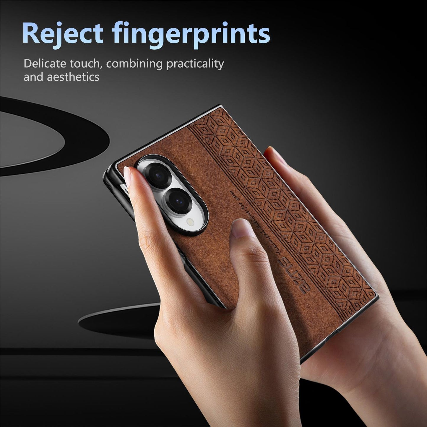 For Galaxy Z Fold8 5G AZNS 3D Embossed Skin Feel Phone Case(Black)