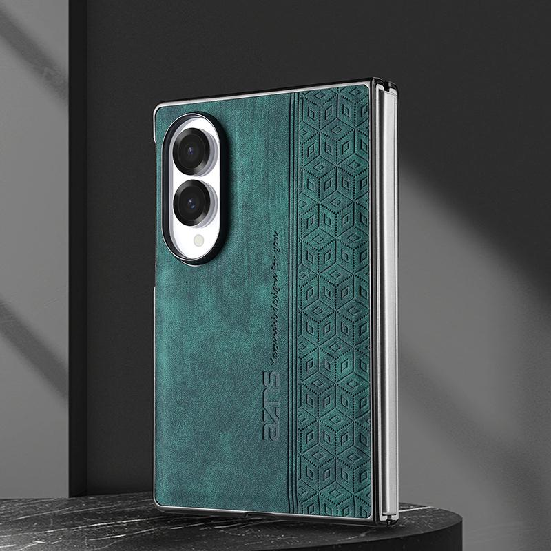 For Galaxy Z Fold8 5G AZNS 3D Embossed Skin Feel Phone Case(Green)