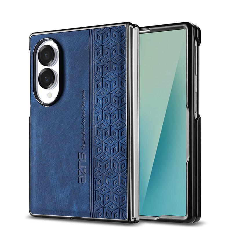 For Galaxy Z Fold8 5G AZNS 3D Embossed Skin Feel Phone Case(Blue)