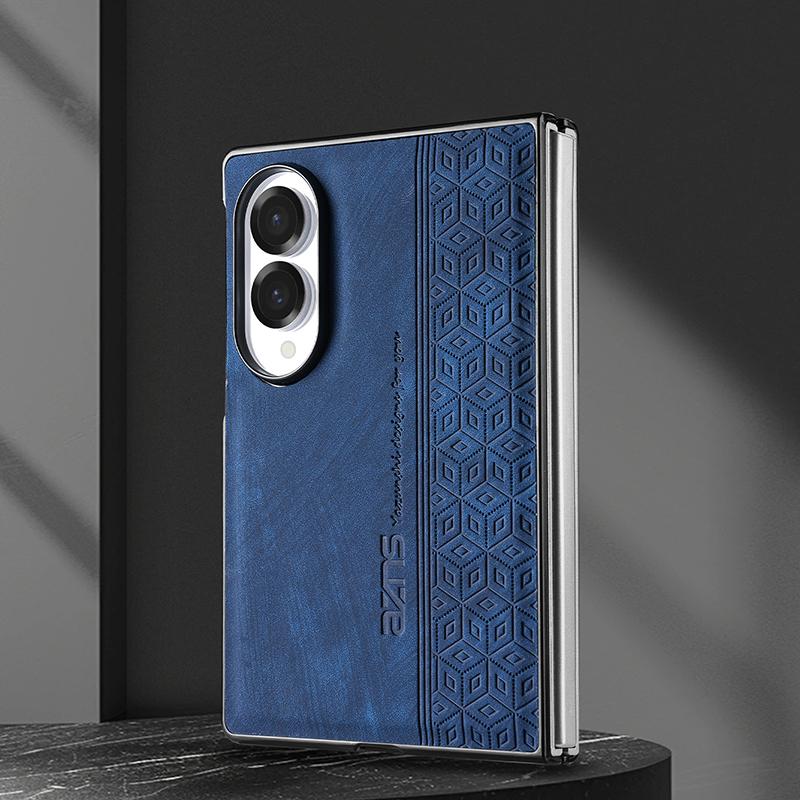 For Galaxy Z Fold8 5G AZNS 3D Embossed Skin Feel Phone Case(Blue)