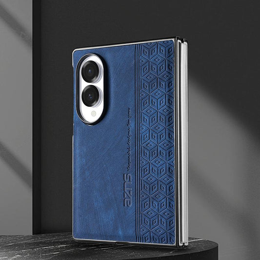 For Galaxy Z Fold8 5G AZNS 3D Embossed Skin Feel Phone Case(Blue)