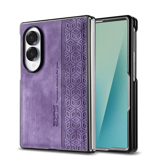 For Galaxy Z Fold8 5G AZNS 3D Embossed Skin Feel Phone Case(Purple)