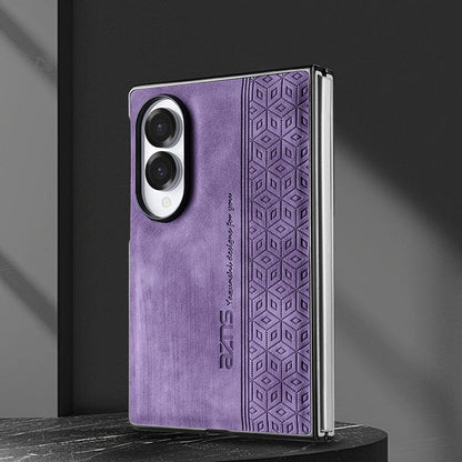 For Galaxy Z Fold8 5G AZNS 3D Embossed Skin Feel Phone Case(Purple)