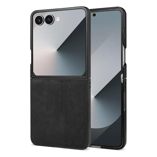 For Galaxy Z Flip8 5G AZNS 3D Embossed Skin Feel Phone Case(Black)
