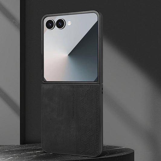 For Galaxy Z Flip8 5G AZNS 3D Embossed Skin Feel Phone Case(Black)