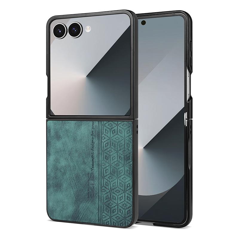 For Galaxy Z Flip8 5G AZNS 3D Embossed Skin Feel Phone Case(Green)