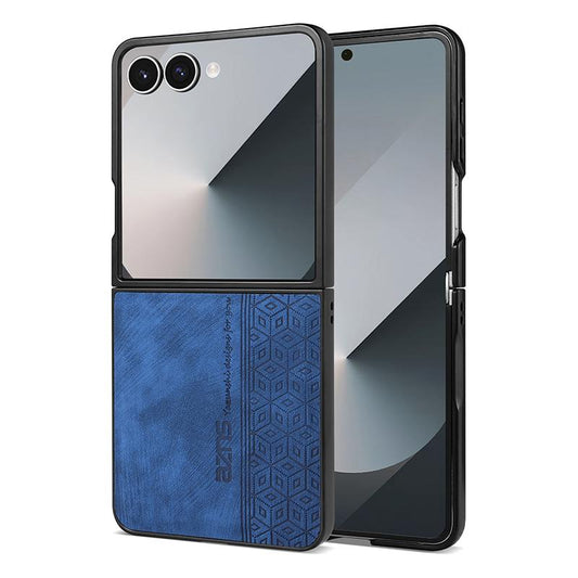 For Galaxy Z Flip8 5G AZNS 3D Embossed Skin Feel Phone Case(Blue)