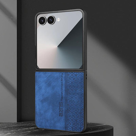 For Galaxy Z Flip8 5G AZNS 3D Embossed Skin Feel Phone Case(Blue)