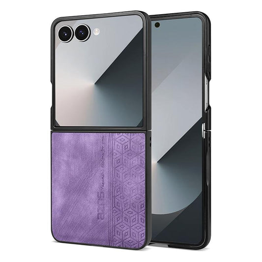 For Galaxy Z Flip8 5G AZNS 3D Embossed Skin Feel Phone Case(Purple)