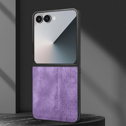 For Galaxy Z Flip8 5G AZNS 3D Embossed Skin Feel Phone Case(Purple)