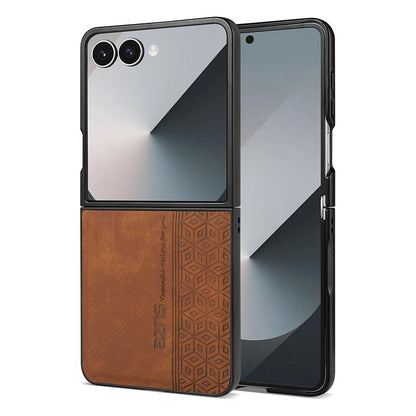 For Galaxy Z Flip8 5G AZNS 3D Embossed Skin Feel Phone Case(Brown)
