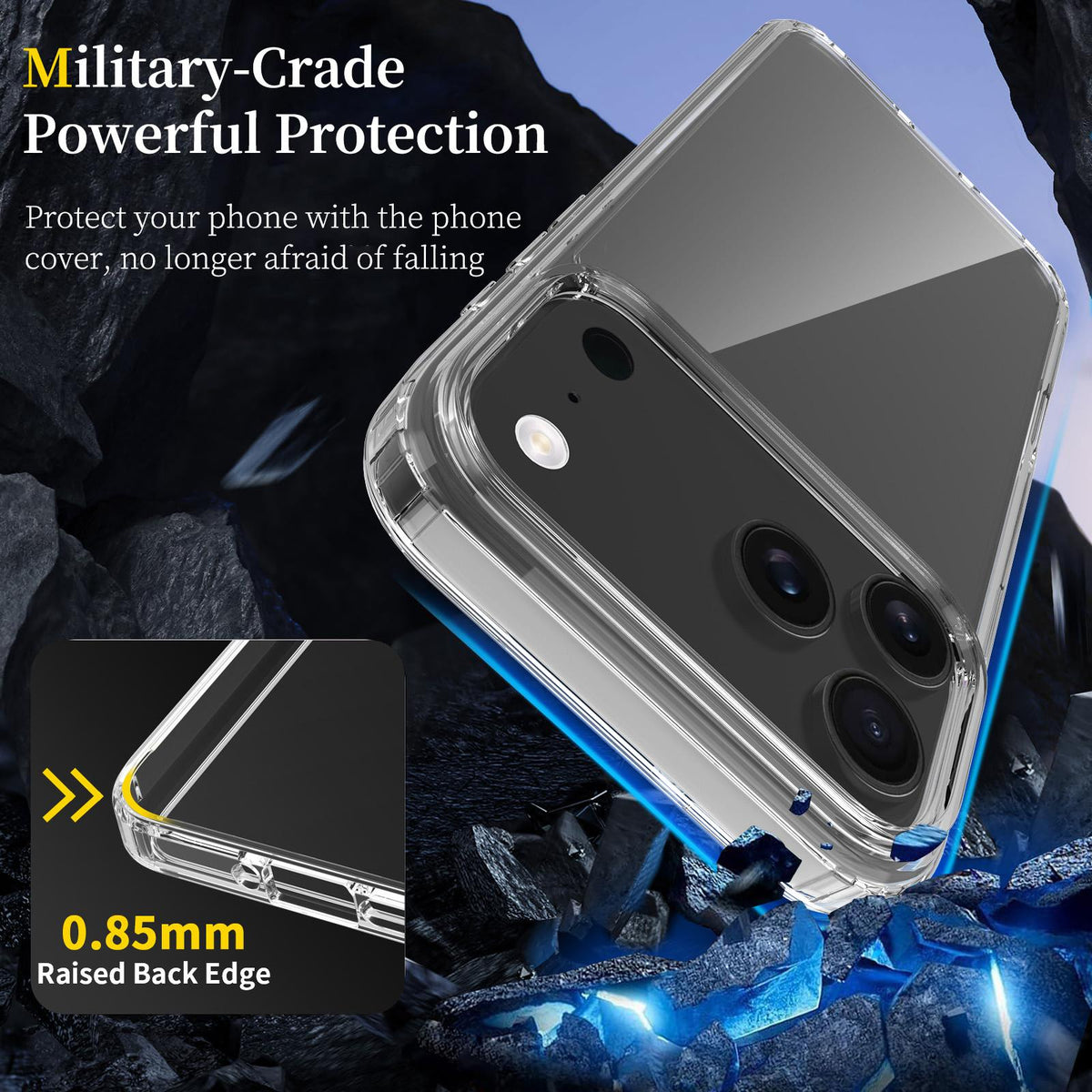 For iPhone 18 Pro Max Scratchproof Acrylic TPU Phone Case - Transparent - EDA006356810A