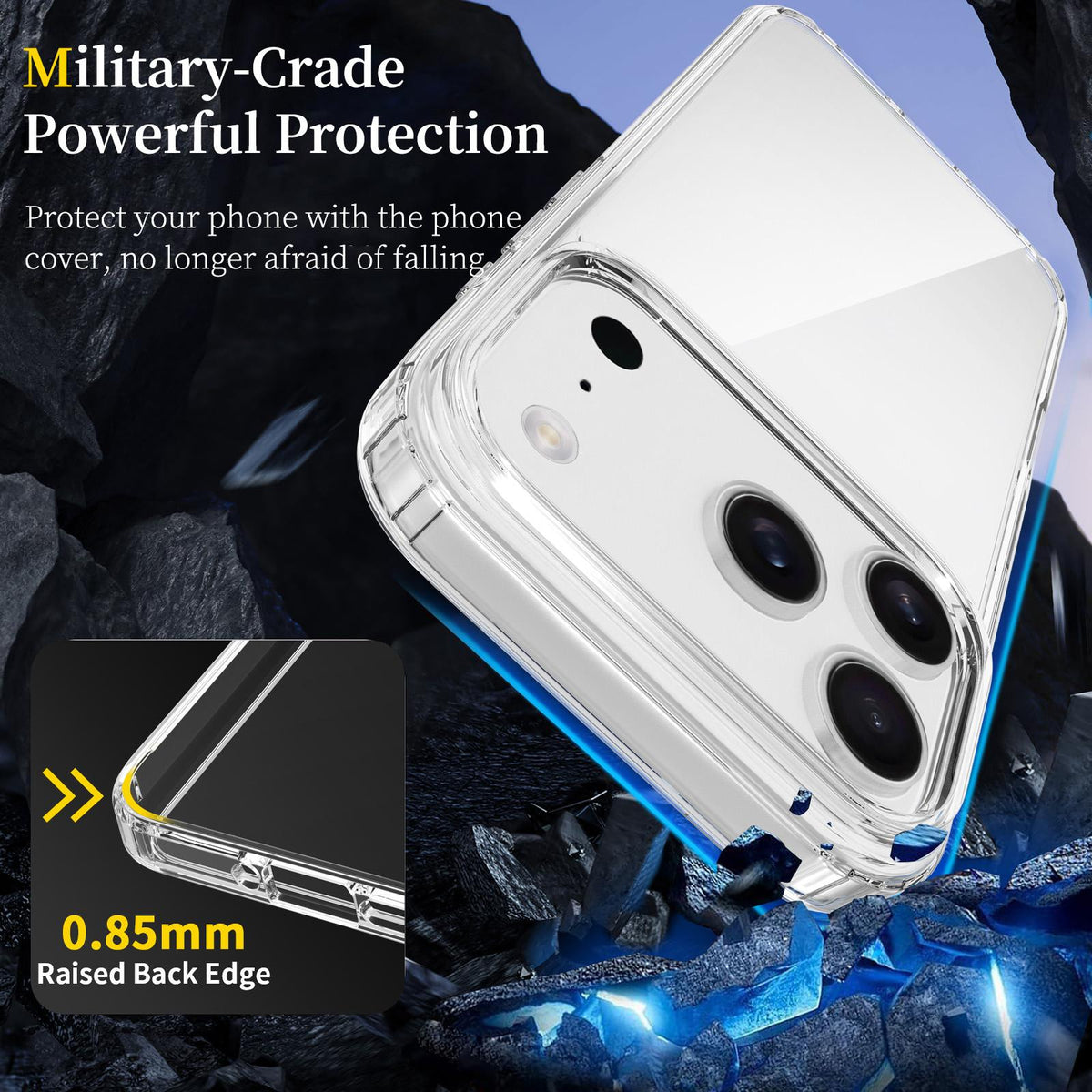 For iPhone 18 Pro Scratchproof Acrylic TPU Phone Case - Transparent - EDA006356811A