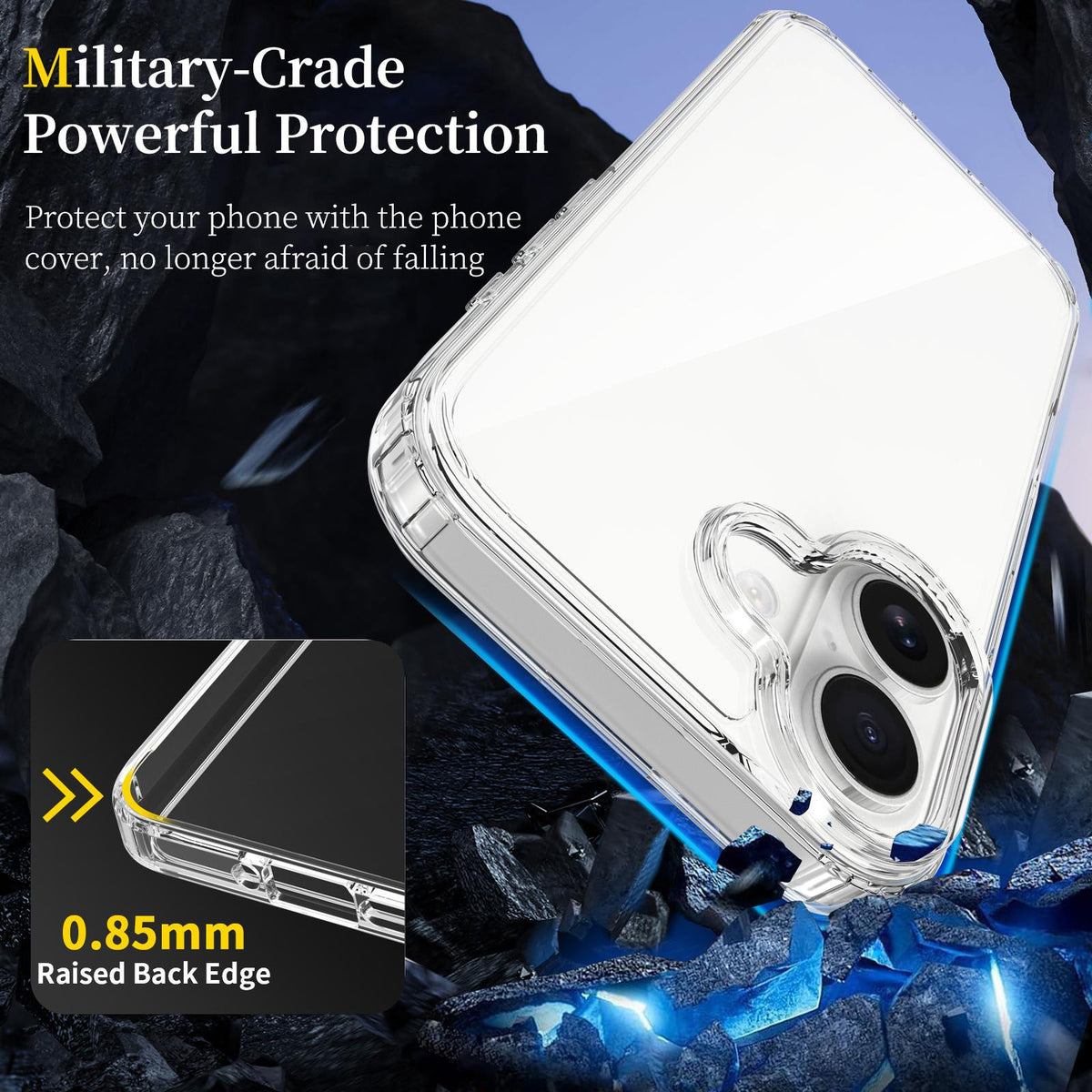 For iPhone 18 Scratchproof Acrylic TPU Phone Case - Transparent - EDA006356812A