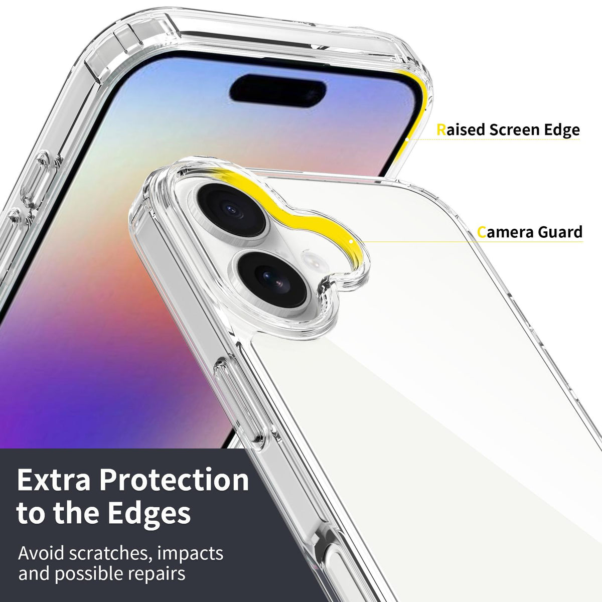 For iPhone 18 Scratchproof Acrylic TPU Phone Case - Transparent - EDA006356812A
