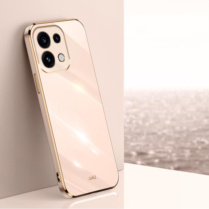 For OPPO Reno16 Pro 5G Global XINLI Straight Edge 6D Electroplate TPU Phone Case - Pink - EDA006363426B