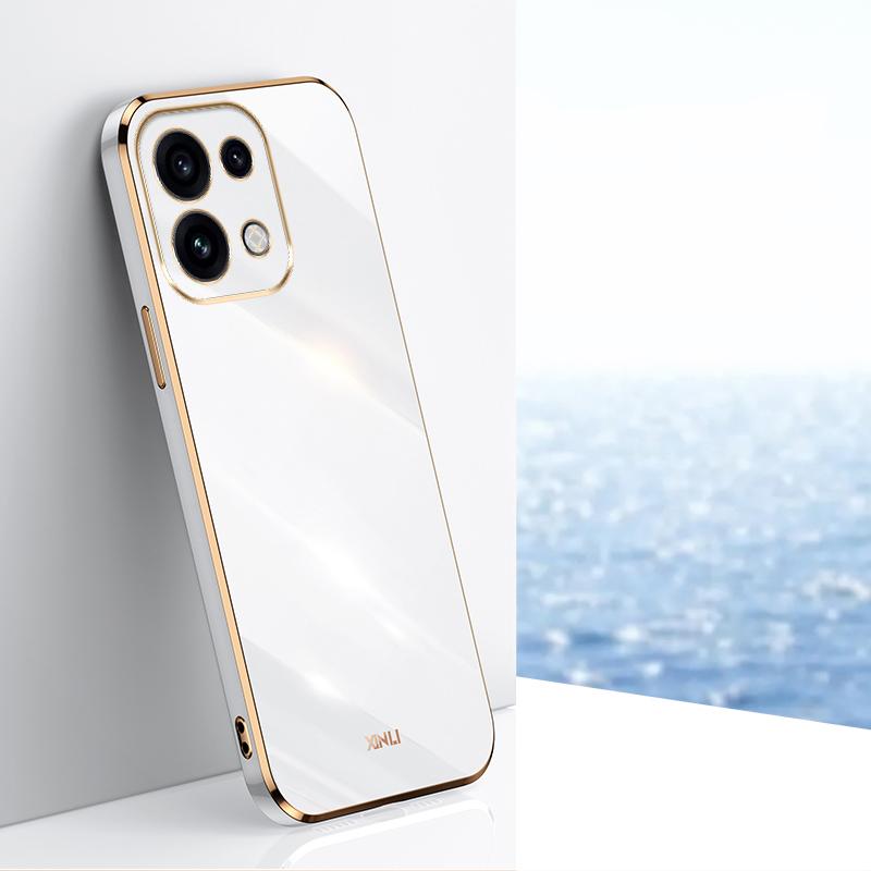 For OPPO Reno16 Pro 5G Global XINLI Straight Edge 6D Electroplate TPU Phone Case - White - EDA006363426C