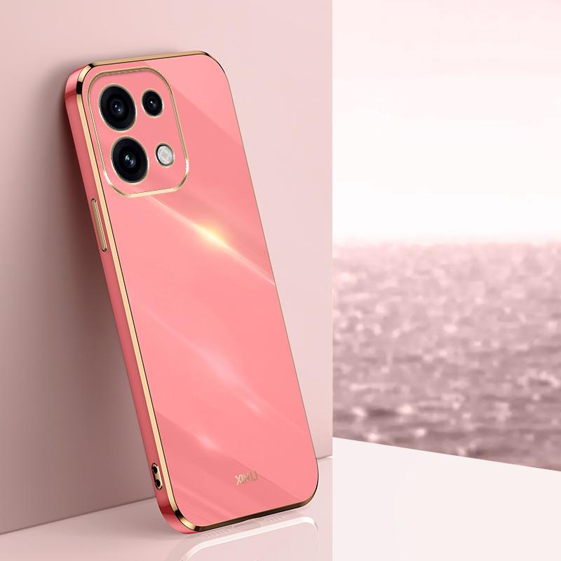 For OPPO Reno16 Pro 5G Global XINLI Straight Edge 6D Electroplate TPU Phone Case - Hawthorn Red - EDA006363426D