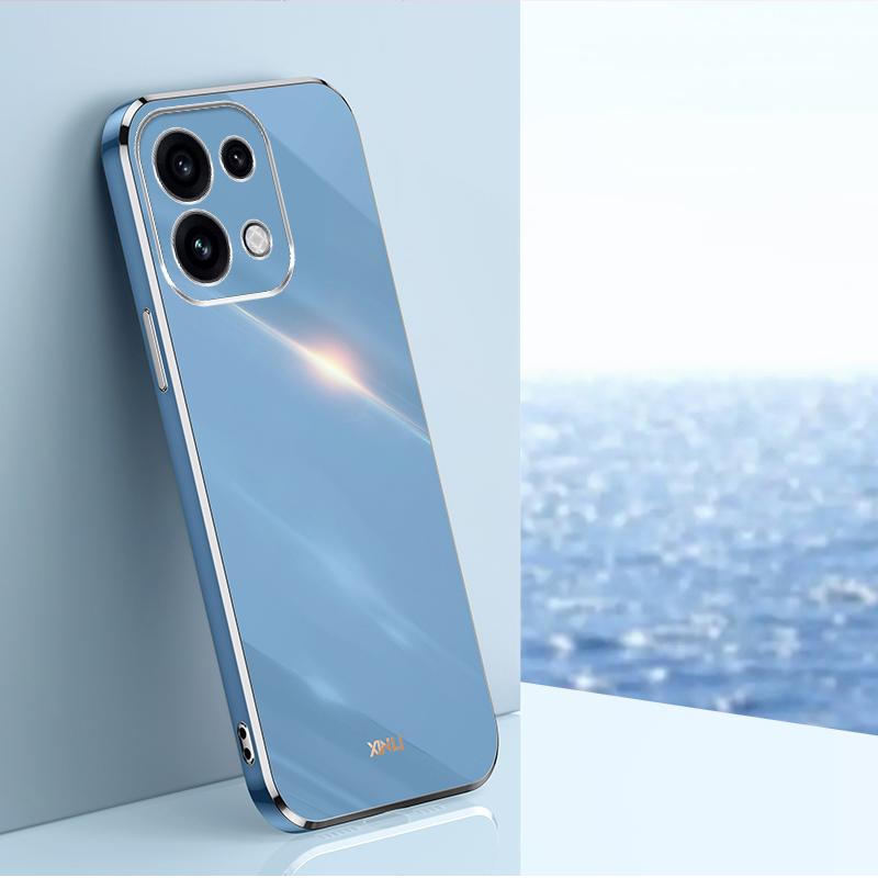 For OPPO Reno16 Pro 5G Global XINLI Straight Edge 6D Electroplate TPU Phone Case - Celestial Blue - EDA006363426E