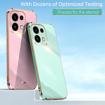 For OPPO Reno16 Pro 5G Global XINLI Straight Edge 6D Electroplate TPU Phone Case - Cherry Purple - EDA006363426F