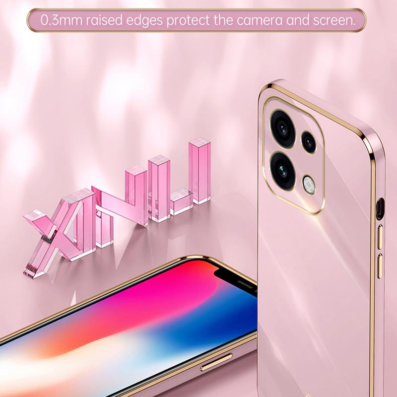 For OPPO Reno16 Pro 5G Global XINLI Straight Edge 6D Electroplate TPU Phone Case - Cherry Purple - EDA006363426F