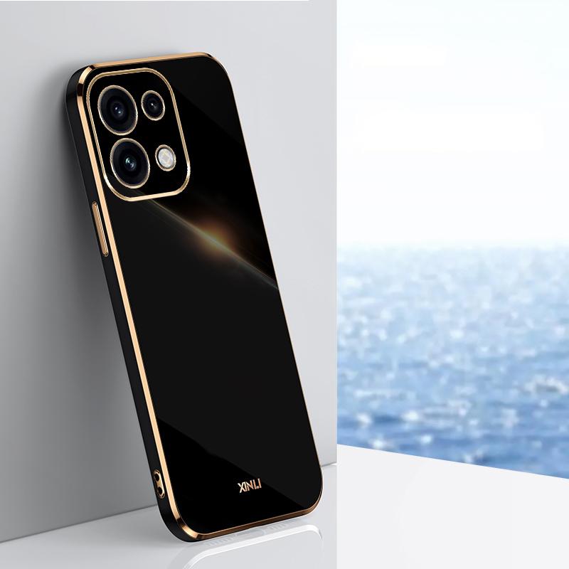 For OPPO Reno16 Pro 5G Global XINLI Straight Edge 6D Electroplate TPU Phone Case - Black - EDA006363426G
