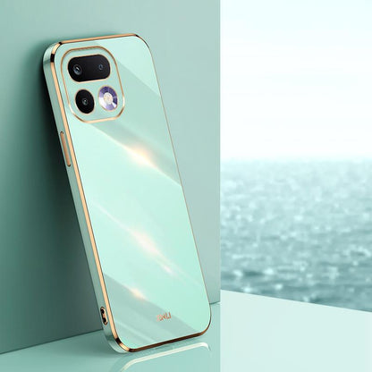 For Realme 16 Pro 5G XINLI Straight Edge 6D Electroplate TPU Phone Case - Mint Green - EDA006364113A