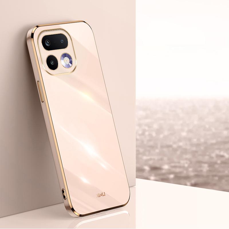 For Realme 16 Pro 5G XINLI Straight Edge 6D Electroplate TPU Phone Case - Pink - EDA006364113B