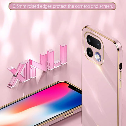 For Realme 16 Pro 5G XINLI Straight Edge 6D Electroplate TPU Phone Case - Pink - EDA006364113B