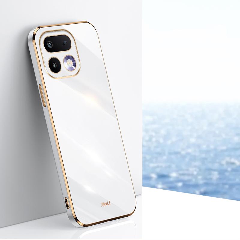 For Realme 16 Pro 5G XINLI Straight Edge 6D Electroplate TPU Phone Case - White - EDA006364113C