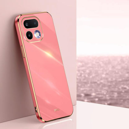 For Realme 16 Pro 5G XINLI Straight Edge 6D Electroplate TPU Phone Case - Hawthorn Red - EDA006364113D