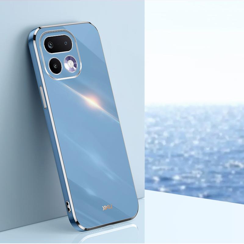 For Realme 16 Pro 5G XINLI Straight Edge 6D Electroplate TPU Phone Case - Celestial Blue - EDA006364113E