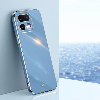 For Realme 16 Pro 5G XINLI Straight Edge 6D Electroplate TPU Phone Case - Celestial Blue - EDA006364113E